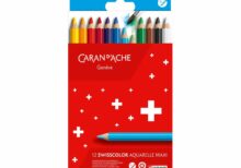 Caran d'Ache Swisscolor 12 Assorted Water Soluble Colour Pencils Maxi