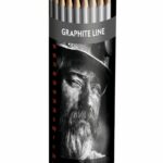 Caran d'Ache Graphite Line Set of 15 Graded Artist Graphwood Pencils in Metal Cylinder