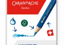 Caran d'Ache Fancolour Aquarelle 12 Water Resistant Colour Pencils in Metal Tin