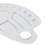 Jakar Palette, White Plastic, 34 X 22Cm, 10 Well, Kidney Shaped, With Thumb Hole