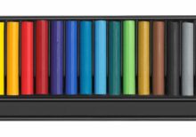Caran d'Ache Swisscolor Aquarelle 15 Permanent Water Soluble Colour Half Length Wax Pastels in Box