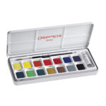 Caran d'Ache Fancolour Aquarelle  14 Gouache Water-based Colour Paints + 1 Paint Brush in Box