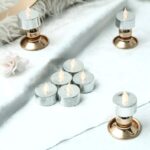 Metallic Silver LED Tealight Candles - (3 Pack) for Christmas, Party & Festival Decor