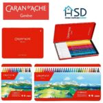 Caran d'Ache Fibralo 15 Water Soluble Brush Colour Pens in Metal Tin