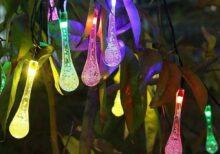 20 LED Blue & White Tear Drop Lights (4m) - Solar Power Lights for Christmas, Weddings, and Home Decor