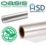 Oasis 40 Micron (80cm x 100M) Transparent Clear Polypropylene Cellophane Wrap Roll - Versatile & Recyclable Floral Film