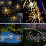 84 LED Warm White Starburst Pendant Lights - Solar Power Lights for Christmas, Weddings, and Home Decor
