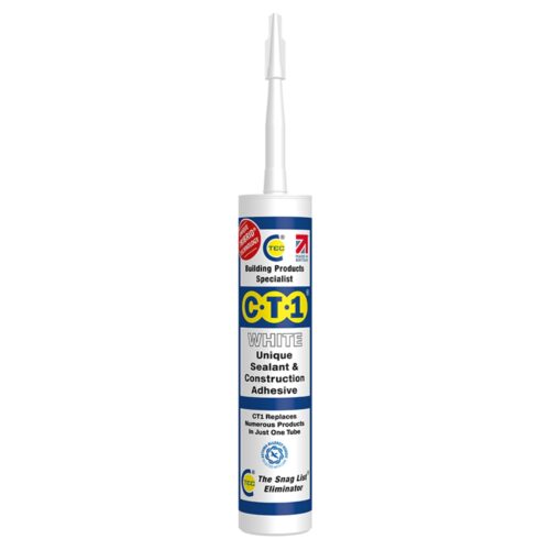 CT1 White Unique Sealant & Construction Adhesive (12 Tubes) 290ml - Waterproof, Strong, Flexible, Durable & Reliable, and Multi-Surface Bonding